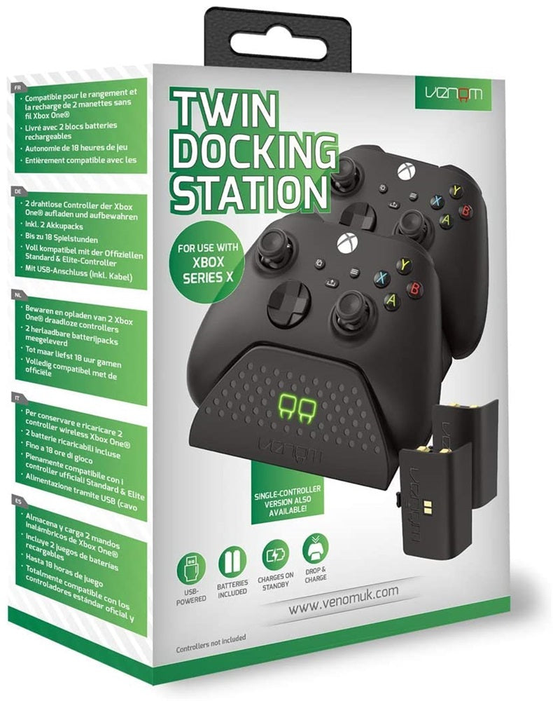 Venom VS2881 Xbox Series X & S fekete dupla töltőállomás + 2 db akkumulátor