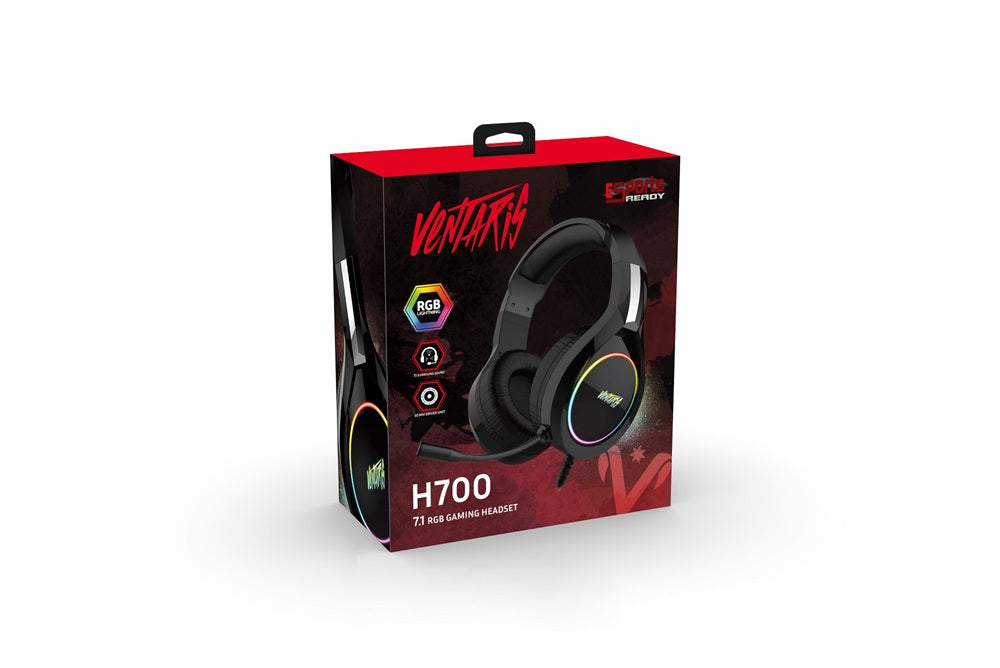 Ventaris H700 RGB 7.1 fekete gamer headset