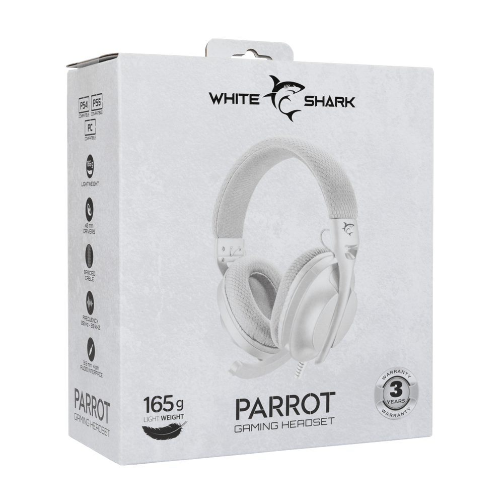 White Shark WS GH-2440W/G PARROT-W/G fehér-szürke gamer headset