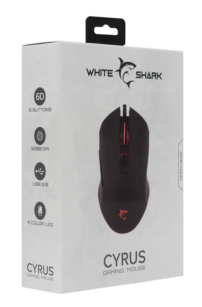 White Shark CYRUS GM-3001 3200dpi fekete gamer egér