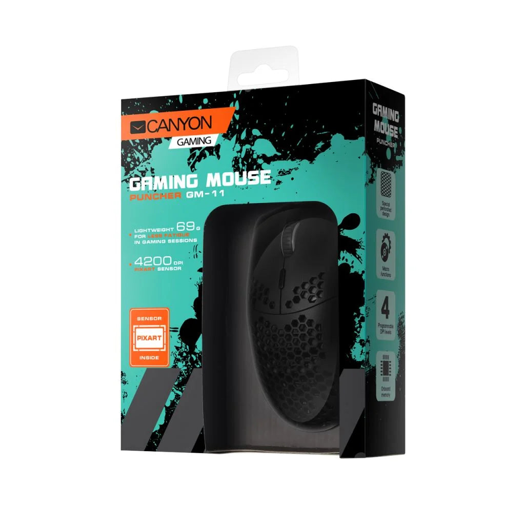 Canyon CND-SGM11B Puncher Gaming optikai egér fekete