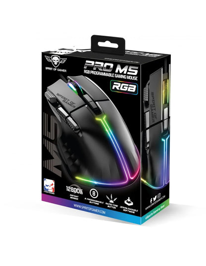 Spirit Of Gamer PRO-M5 RGB Gaming egér fekete