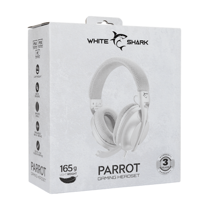 White Shark WS GH-2440W/G PARROT-W/G fehér-szürke gamer headset