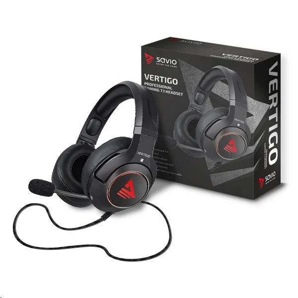 Savio Vertigo gaming headset fekete