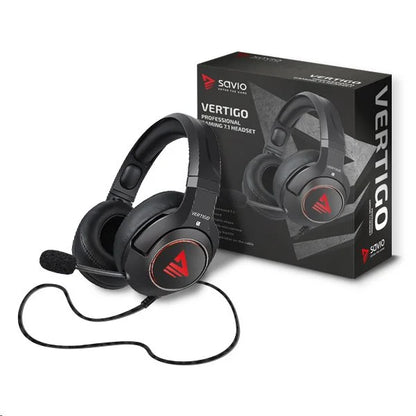 Savio Vertigo gaming headset fekete
